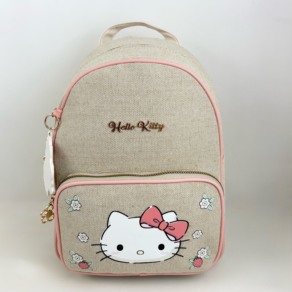 Hello Kitty Iconic Design Cream and Pink Mini Backpack New With Tags